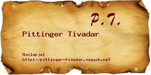 Pittinger Tivadar névjegykártya