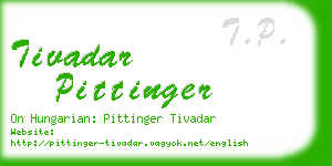 tivadar pittinger business card